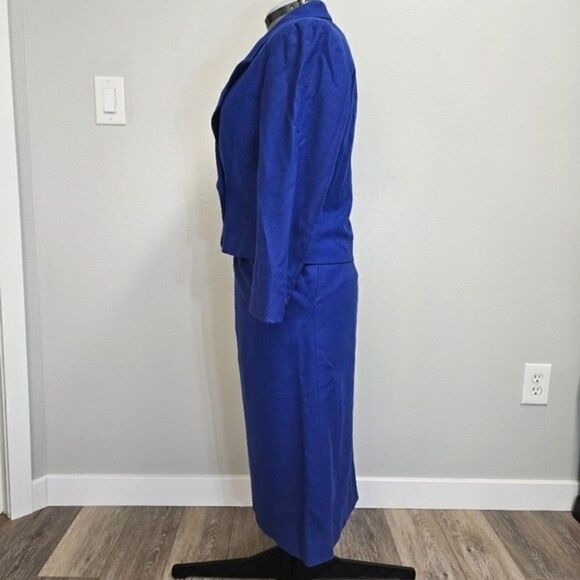 Pendleton Vintage Blue Virgin Wool Skirt Set Women's 10 Made USA Office Siren - Picture 4 of 15